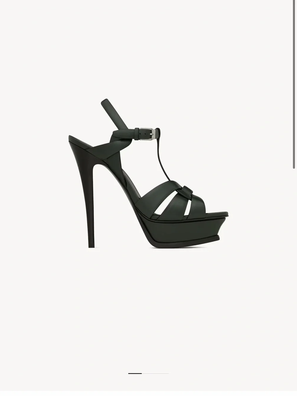 Saint Laurent Tribute 105 Sandal Queen Calf New Vert Fonce - Picture 1 of 9